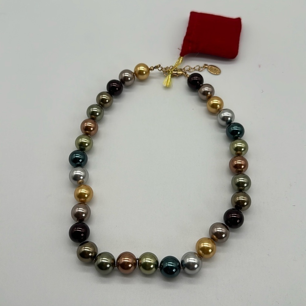 New Kenneth Jay Lane 2009 Inaugural Simulated Pearl Necklace Original Box